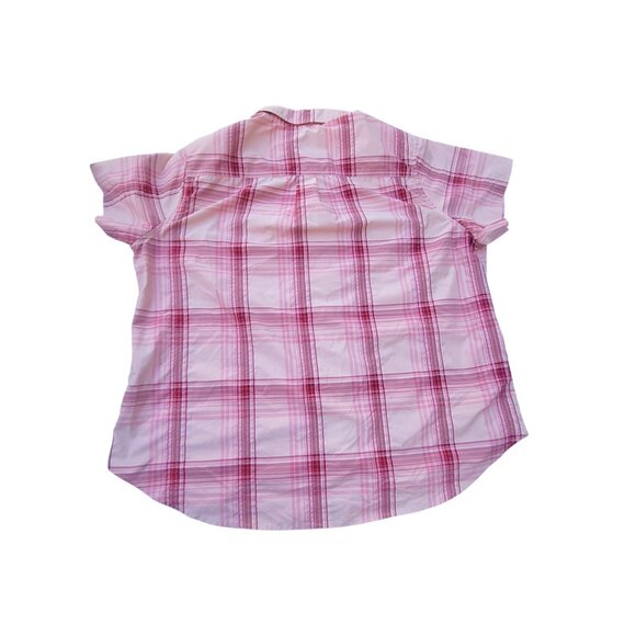 Eddie Bauer Womens Adventure Shirt XXL Pink Plaid Short Sleeve Button-Up Hiking - Picture 6 of 16